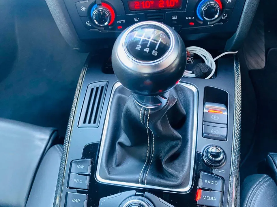 Audi S5 six-speed manual gear shifter close-up at Infratint Singapore