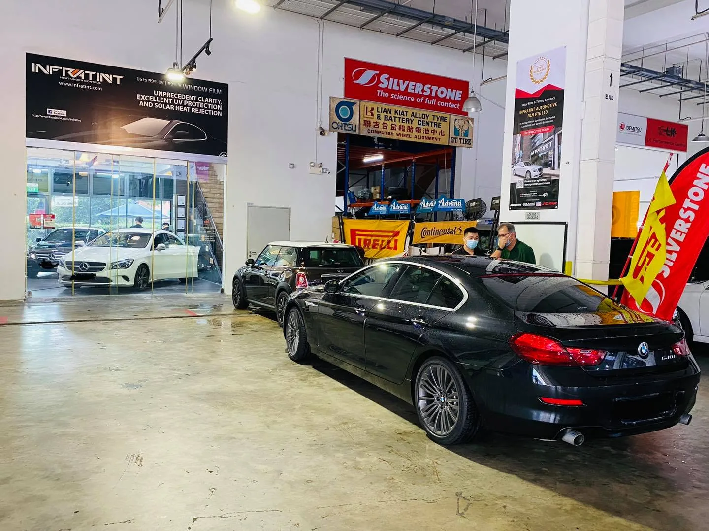 Black BMW 6 Series Gran Coupe rear view at Infratint Singapore for window film