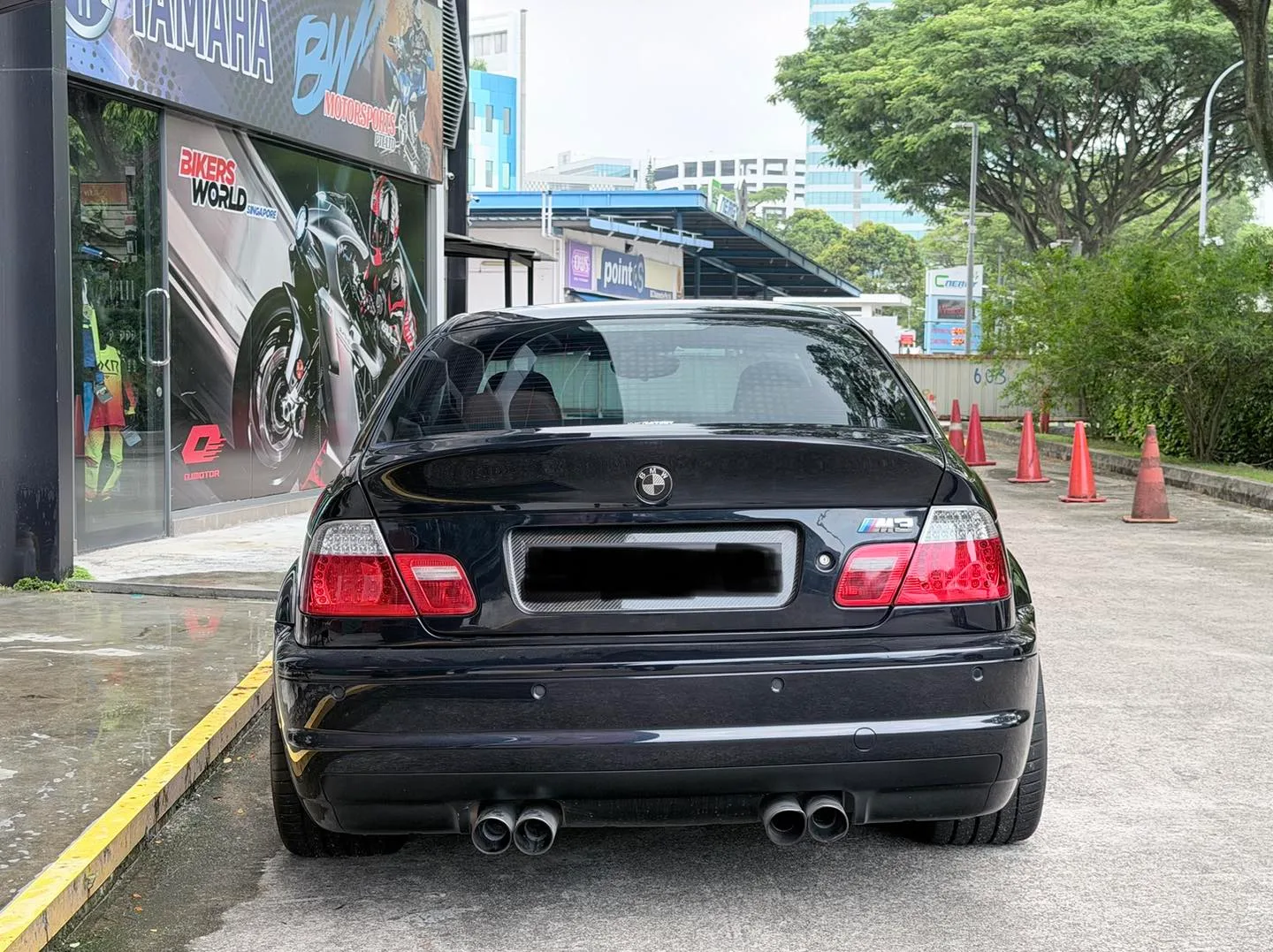 Tinted black BMW E46 M3 rear view at Infratint Singapore