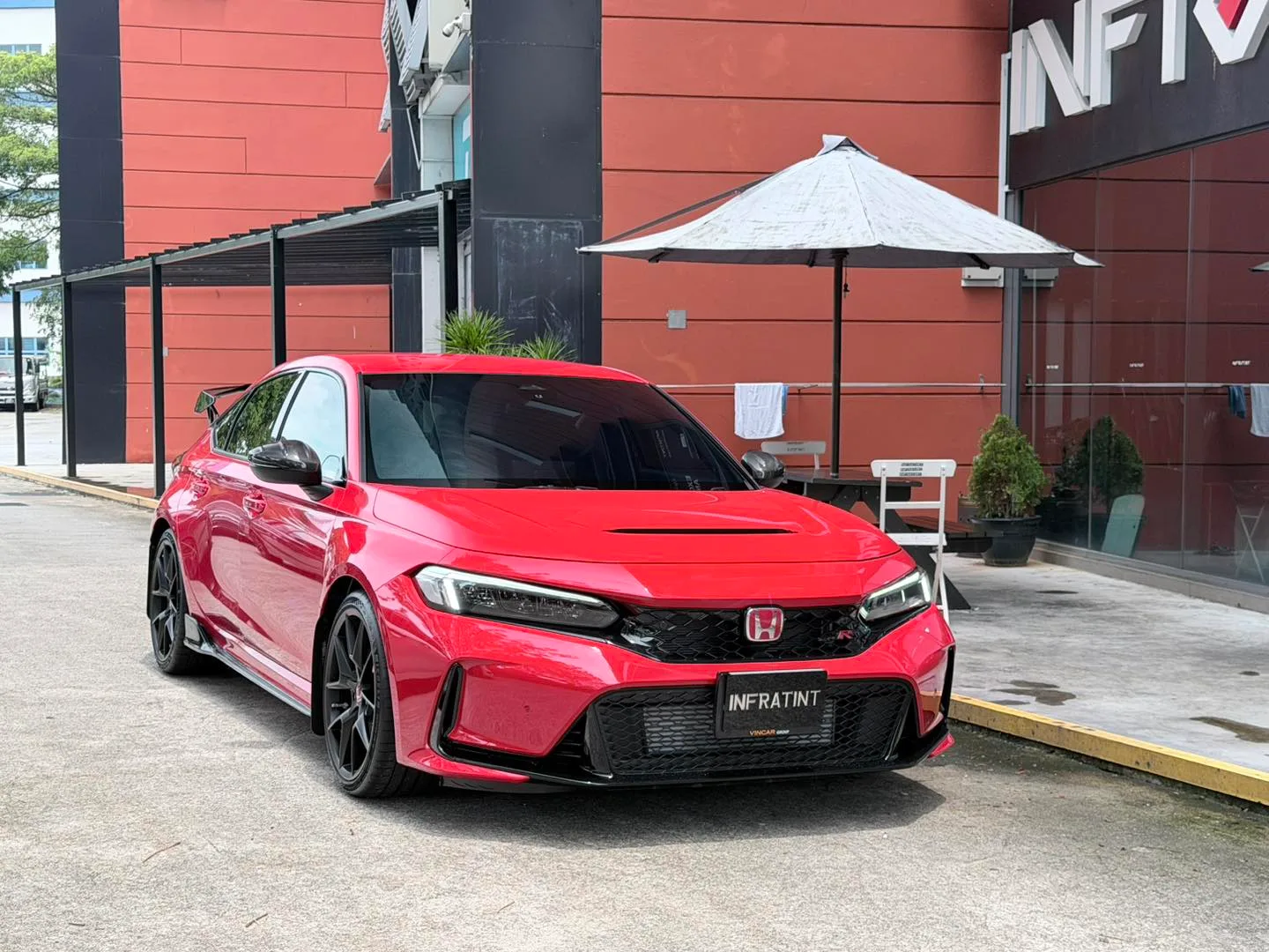 Tinted Honda Civic Type R FL5 front three-quarter view at Infratint Singapore