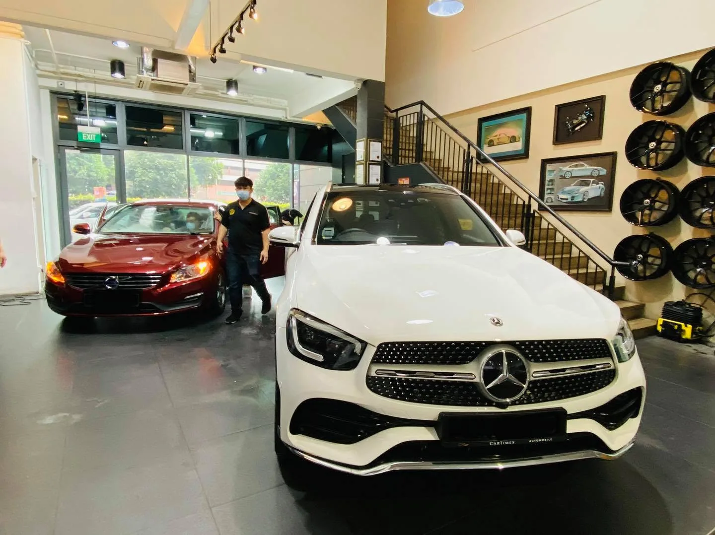 White Mercedes-Benz GLC SUV at Infratint Singapore for window tinting
