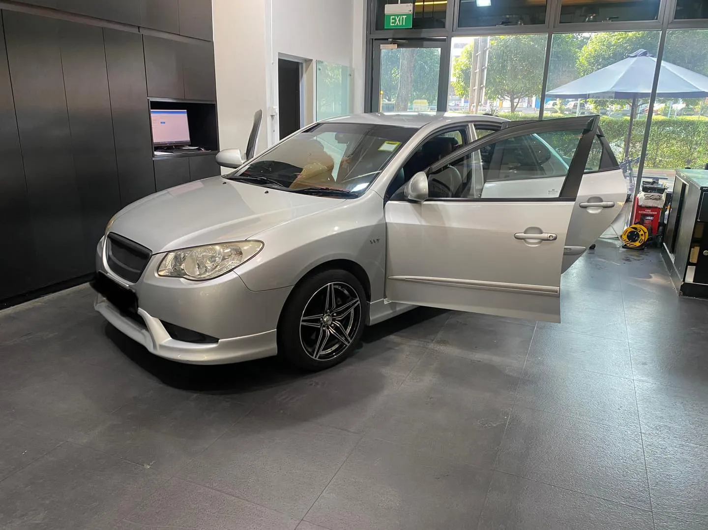 Silver Hyundai Avante front three-quarter view at Infratint Singapore window tinting