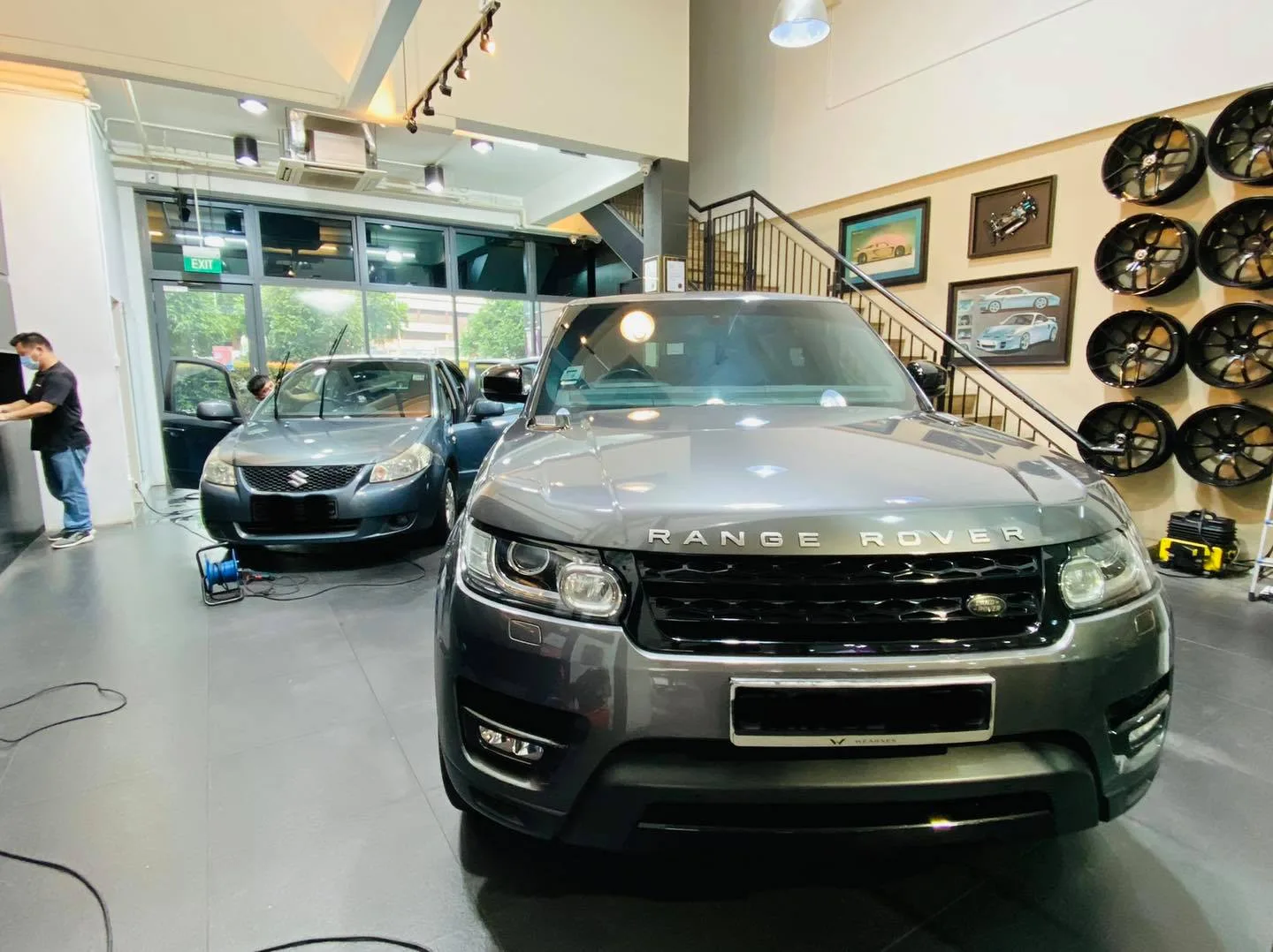 Grey Range Rover Sport at Infratint Singapore for window tinting