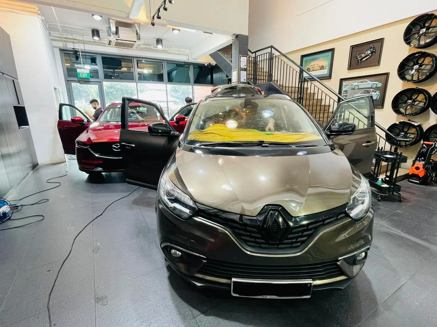 Brown Renault Grand Scenic at Infratint Singapore for window tinting