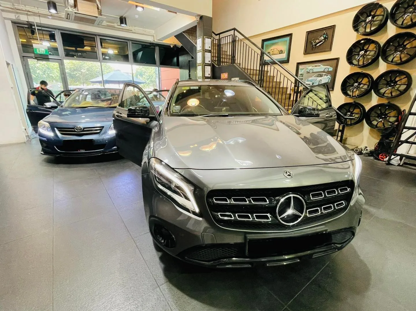 Grey Mercedes-Benz GLA SUV at Infratint Singapore for window tinting