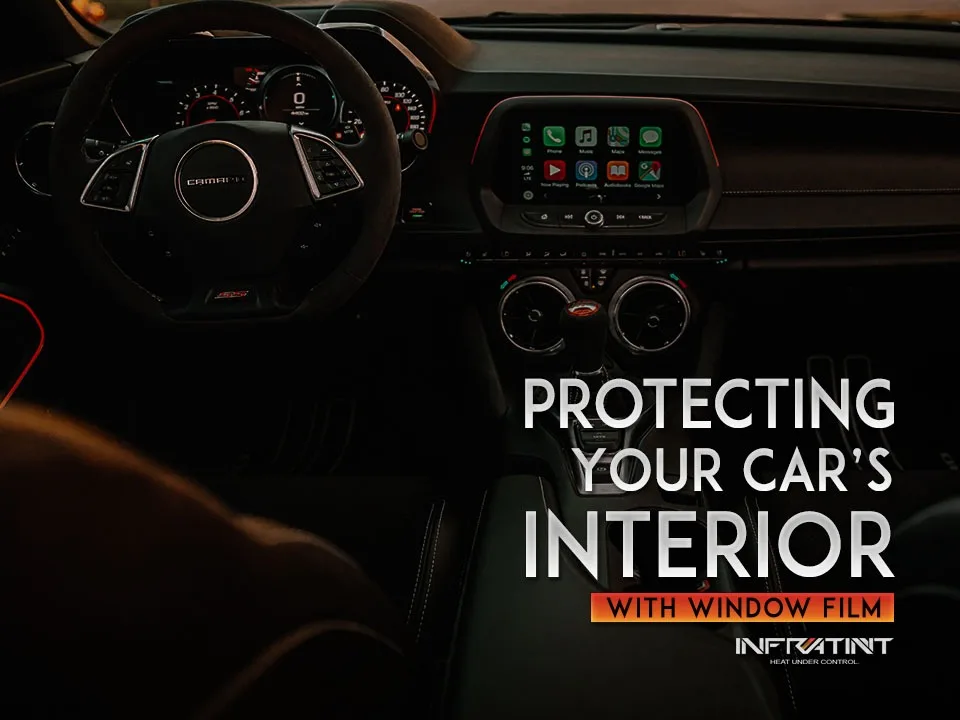 Infratint guide cover graphic for protecting a car interior with window film