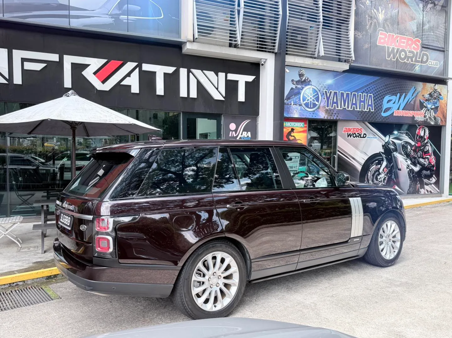 Tinted Range Rover Autobiography rear three-quarter view at Infratint Singapore