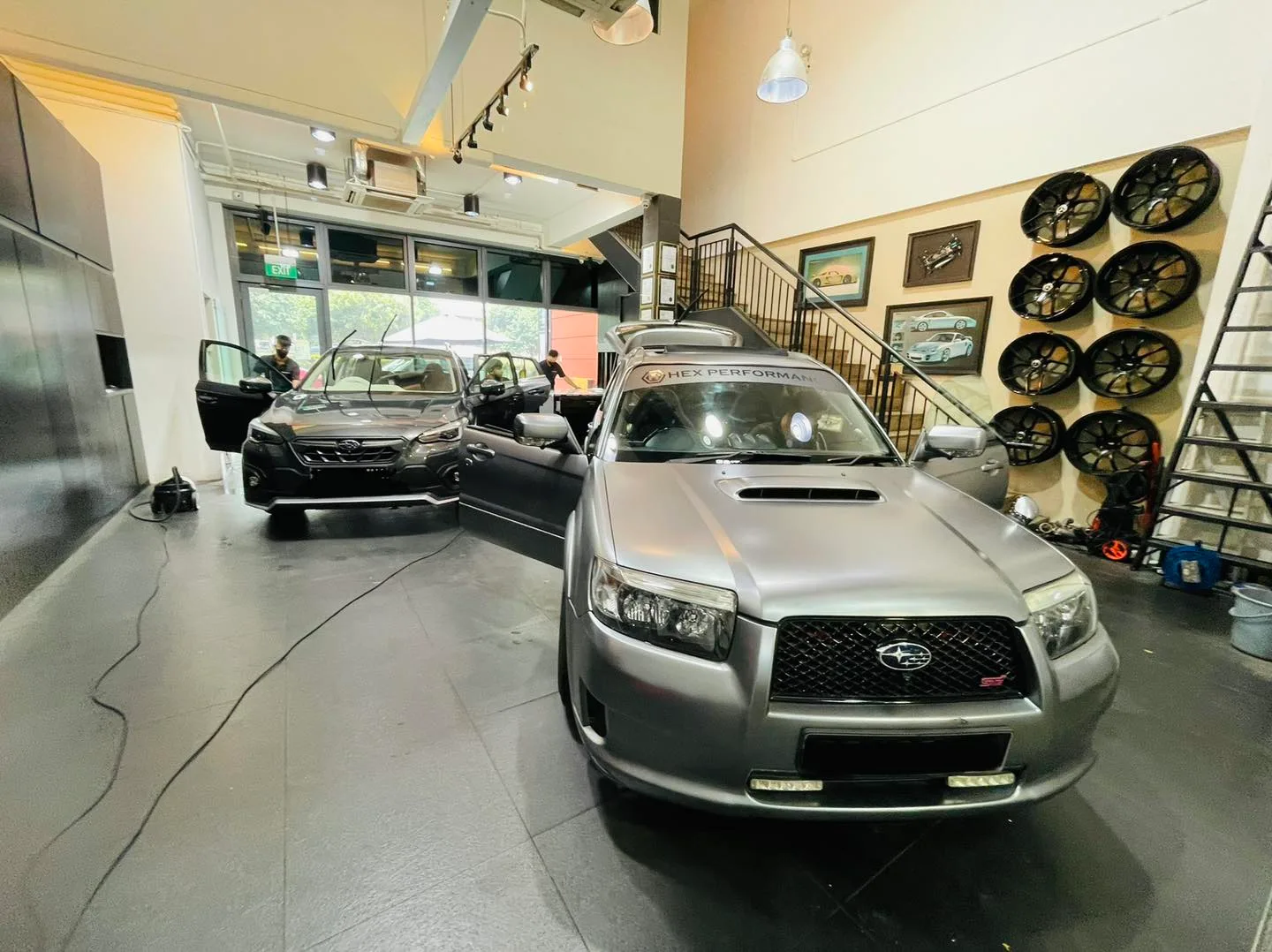 Grey Subaru wagon at Infratint Singapore for window film