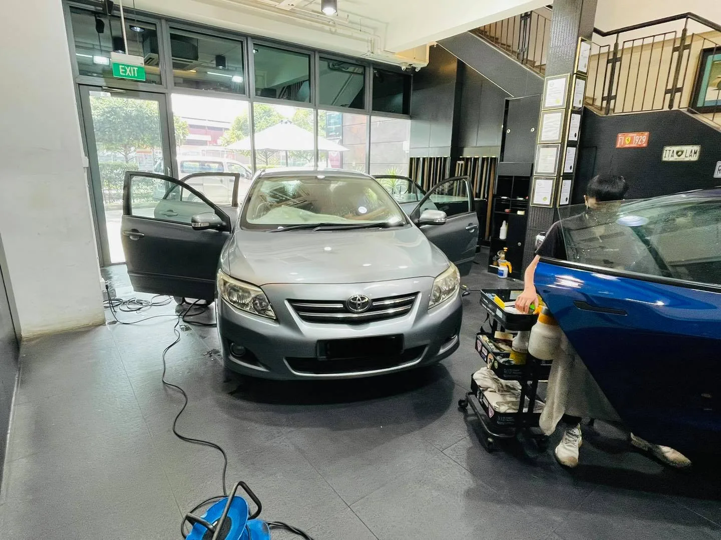 Silver Toyota Corolla Altis having window film installed at Infratint Singapore