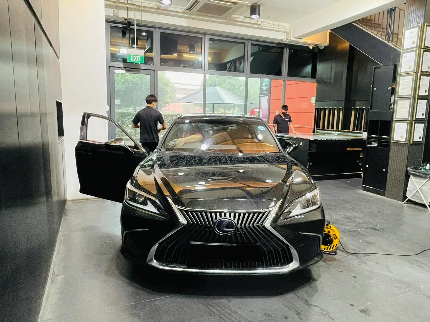 Black Lexus sedan having windows tinted at Infratint Singapore