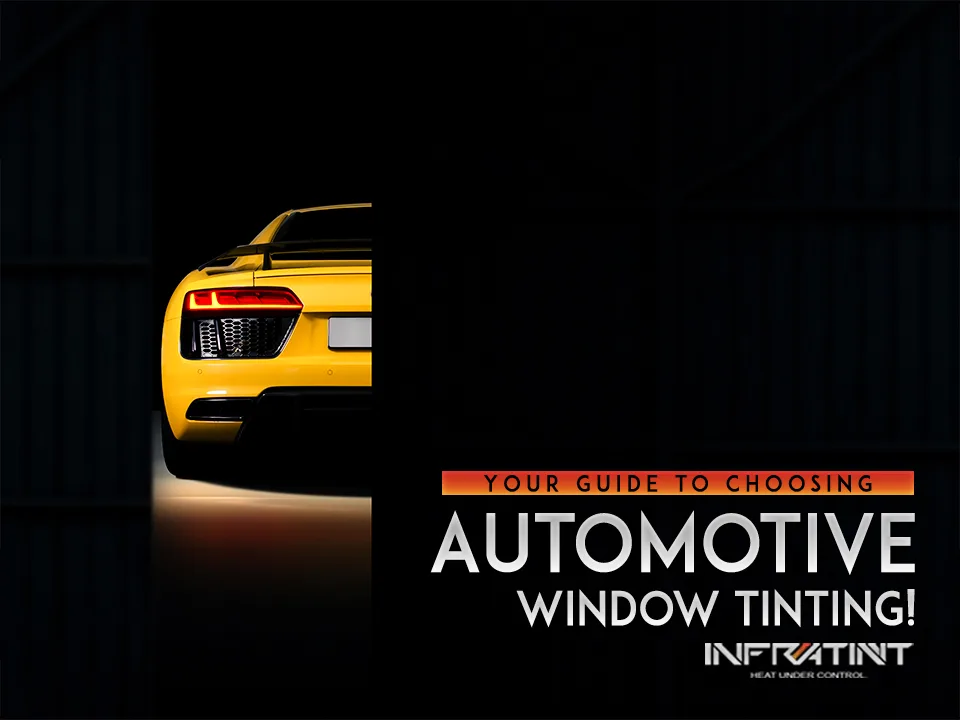 Infratint guide cover graphic for choosing automotive window tinting